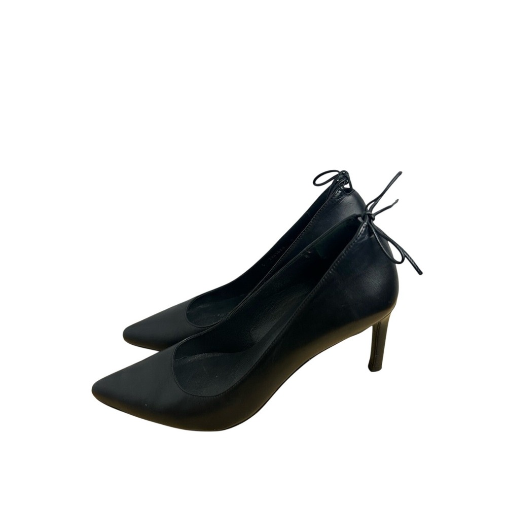 Stuart‎ Weitzman Peekamid Bow Pump Black Heel Sz 9M quiet luxury